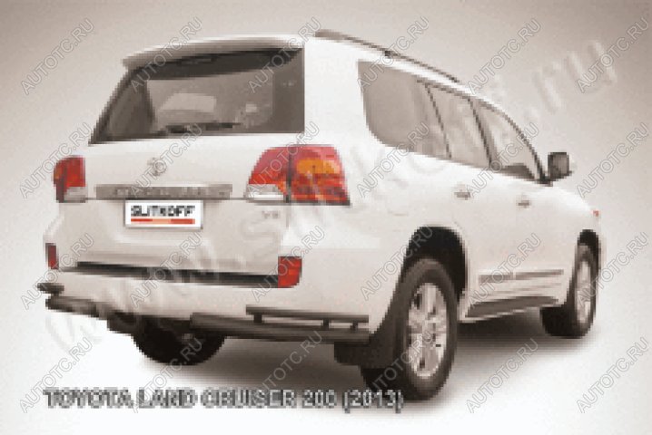 19 949 р. Защита заднего бампера d76+d42 двойная Slitkoff  Toyota Land Cruiser  200 (2012-2015) 1-ый рестайлинг (нержавейка с полимерным покрытием в цвет черный)  с доставкой в г. Чебоксары