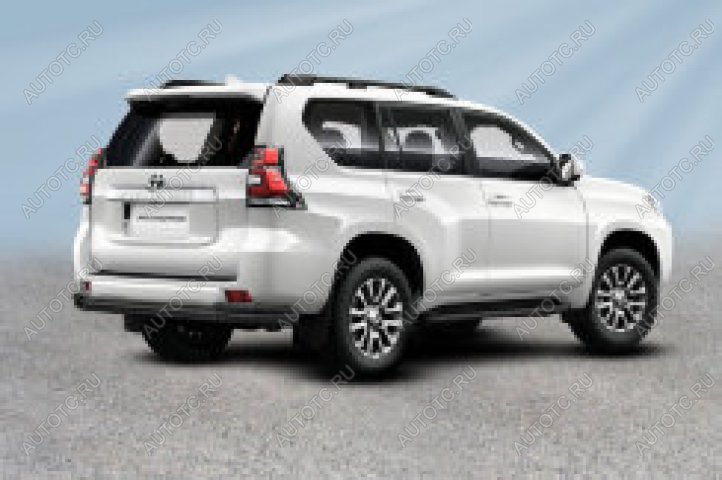 19 299 р. Защита заднего бампера d76+d42 двойная Slitkoff  Toyota Land Cruiser Prado  J150 (2017-2020) 2-ой рестайлинг (нержавейка с полимерным покрытием в цвет черный)  с доставкой в г. Чебоксары