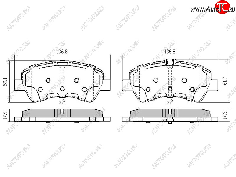 1 199 р. Колодки тормозные задние RH-LH SAT Ford Transit 4  рестайлинг (2020-2025)  с доставкой в г. Чебоксары