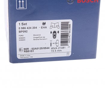2 999 р. Колодки тормозные передние (4шт.) BOSCH Nissan Terrano2 R50 рестайлинг (1999-2002)  с доставкой в г. Чебоксары. Увеличить фотографию 4