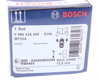 1 499 р. Колодки тормозные передние (4шт.) BOSCH Suzuki Baleno (1999-2002)  с доставкой в г. Чебоксары. Увеличить фотографию 4