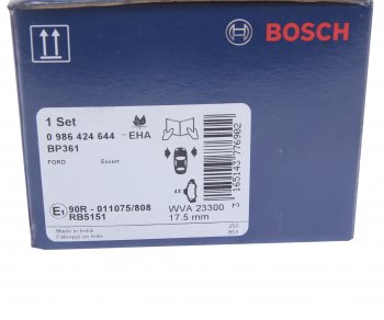 1 799 р. Колодки тормозные передние (4шт.) BOSCH Ford Escort GAL хэтчбэк 5 дв. рестайлинг (1992-1994)  с доставкой в г. Чебоксары. Увеличить фотографию 4