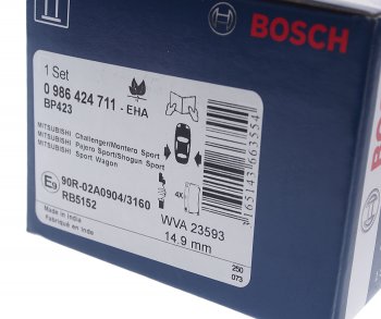 2 199 р. Колодки тормозные задние (4шт.) BOSCH Mitsubishi Montero Sport PA рестайлинг (2000-2008)  с доставкой в г. Чебоксары. Увеличить фотографию 3