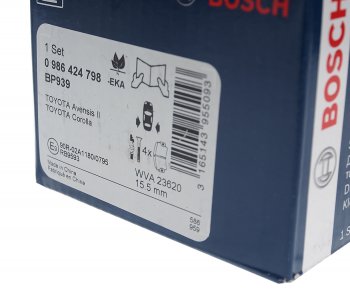 3 079 р. Колодки тормозные задние (4шт.) BOSCH Toyota Corolla E130 седан USA (2003-2007)  с доставкой в г. Чебоксары. Увеличить фотографию 3