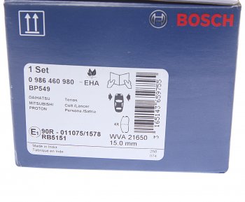 1 269 р. Колодки тормозные передние (4шт.) BOSCH Mitsubishi Colt CA0 хэтчбэк 3 дв. (1991-1996)  с доставкой в г. Чебоксары. Увеличить фотографию 4