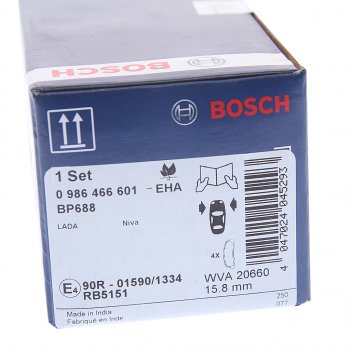 1 489 р. Колодки тормозные передние (4шт.) BOSCH Лада 2123 (Нива Шевроле) дорестайлинг (2002-2008)  с доставкой в г. Чебоксары. Увеличить фотографию 4