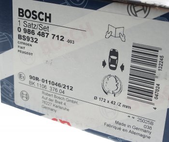 3 699 р. Колодки тормозные задние стояночного тормоза (4шт.) BOSCH Peugeot Boxer 244 (2002-2006)  с доставкой в г. Чебоксары. Увеличить фотографию 4