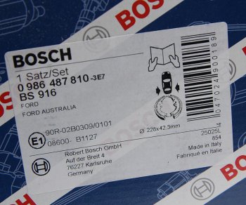 2 979 р. Колодки тормозные задние барабанные (4шт.) BOSCH Ford Focus 2  седан дорестайлинг (2004-2008)  с доставкой в г. Чебоксары. Увеличить фотографию 4