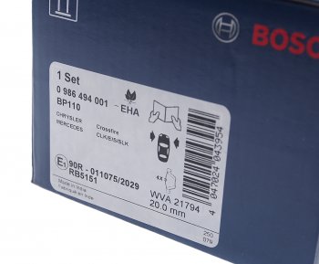 3 169 р. Колодки тормозные передние (4шт.) BOSCH Mercedes-Benz E-Class W210 дорестайлинг седан (1996-1999)  с доставкой в г. Чебоксары. Увеличить фотографию 3