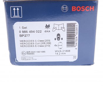 2 399 р. Колодки тормозные задние (4шт.) BOSCH Mercedes-Benz E-Class W210 дорестайлинг седан (1996-1999)  с доставкой в г. Чебоксары. Увеличить фотографию 4