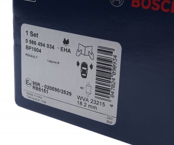 2 889 р. Колодки тормозные передние (4шт.) BOSCH Renault Megane седан  дорестайлинг (2002-2006)  с доставкой в г. Чебоксары. Увеличить фотографию 3