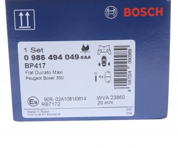 2 599 р. Колодки тормозные дисковые (4шт.) BOSCH CITROEN Jumper 230 (1994-2002)  с доставкой в г. Чебоксары. Увеличить фотографию 4
