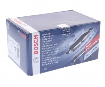 5 349 р. Колодки тормозные передние (4шт.) BOSCH Volkswagen Touareg 1 GP рестайлинг (2006-2010)  с доставкой в г. Чебоксары. Увеличить фотографию 3