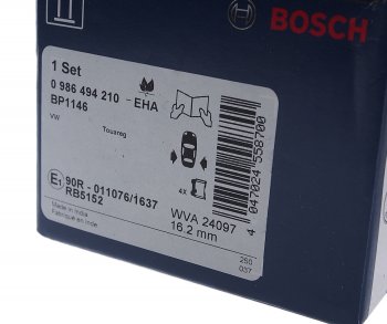 3 099 р. Колодки тормозные задние (4шт.) BOSCH Volkswagen Touareg 1 GP рестайлинг (2006-2010)  с доставкой в г. Чебоксары. Увеличить фотографию 3