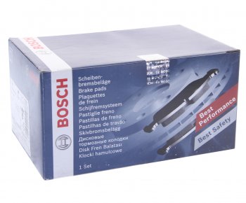 3 999 р. Колодки тормозные передние (4шт.) BOSCH Hyundai Santa Fe CM дорестайлинг (2006-2009)  с доставкой в г. Чебоксары. Увеличить фотографию 3