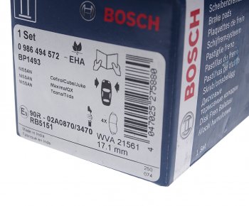 2 449 р. Колодки тормозные передние (4шт.) BOSCH Nissan Teana 1 J31 дорестайлинг (2003-2005)  с доставкой в г. Чебоксары. Увеличить фотографию 3