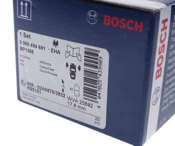 2 579 р. Колодки тормозные (4шт.) BOSCH Hyundai I40 1 VF рестайлинг универсал (2015-2019)  с доставкой в г. Чебоксары. Увеличить фотографию 3