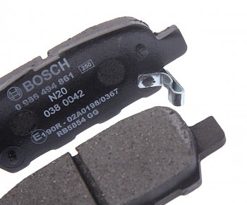 1 549 р. Колодки тормозные задние (4шт.) BOSCH Nissan Qashqai 2 J11 дорестайлинг (2013-2019)  с доставкой в г. Чебоксары. Увеличить фотографию 2