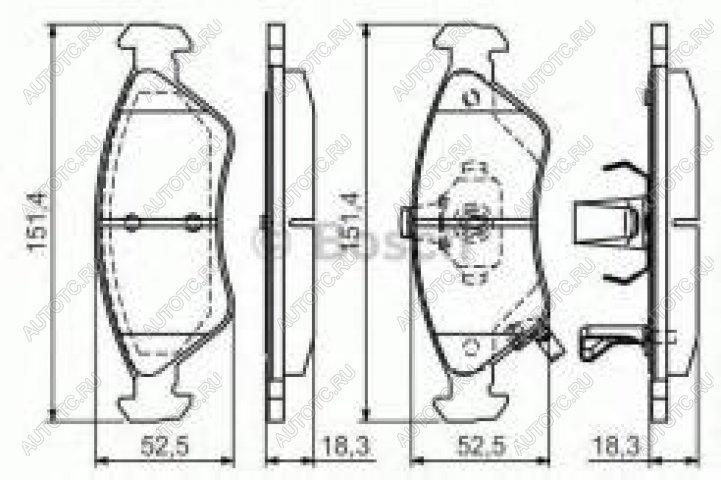 1 189 р. Колодки тормозные передние (4шт.) BOSCH KIA Clarus K9A седан рестайлинг (1998-2001)  с доставкой в г. Чебоксары