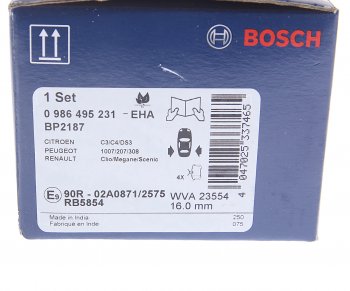 1 599 р. Колодки тормозные задние (4шт.) BOSCH Peugeot 807 (2002-2014)  с доставкой в г. Чебоксары. Увеличить фотографию 4
