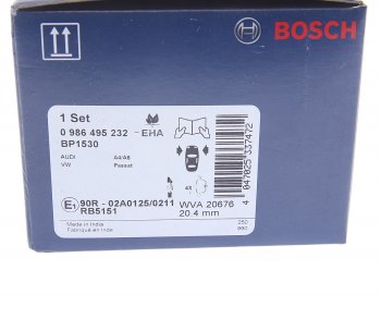 2 869 р. Колодки тормозные передние (4шт.) BOSCH Audi A6 С4 седан (1994-1997)  с доставкой в г. Чебоксары. Увеличить фотографию 4