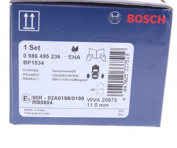 829 р. Колодки тормозные задние (4шт.) BOSCH Renault Megane BA,DA,LA купе дорестайлинг (1995-1999)  с доставкой в г. Чебоксары. Увеличить фотографию 3