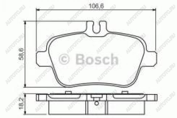 2 299 р. Колодки тормозные задние (4шт.) BOSCH Mercedes-Benz A class W176 дорестайлинг, хэтчбэк 5 дв. (2012-2015)  с доставкой в г. Чебоксары