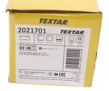 4 499 р. Колодки тормозные передние (4шт.) TEXTAR Land Rover Range Rover 3 L322 дорестайлинг (2002-2006)  с доставкой в г. Чебоксары. Увеличить фотографию 4