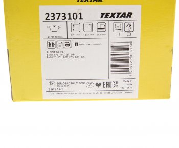5 649 р. Колодки тормозные задние (4шт.) TEXTAR BMW X6 E71 рестайлинг (2012-2014)  с доставкой в г. Чебоксары. Увеличить фотографию 3