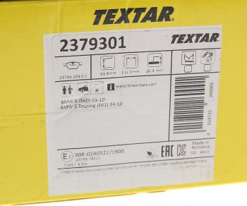 4 999 р. Колодки тормозные передние (4шт.) TEXTAR BMW 3 серия E90 седан дорестайлинг (2004-2008)  с доставкой в г. Чебоксары. Увеличить фотографию 3
