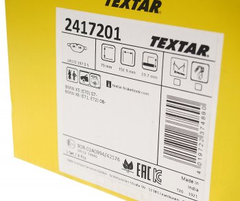 6 999 р. Колодки тормозные передние (4шт.) TEXTAR BMW X5 E70 дорестайлинг (2006-2010)  с доставкой в г. Чебоксары. Увеличить фотографию 3