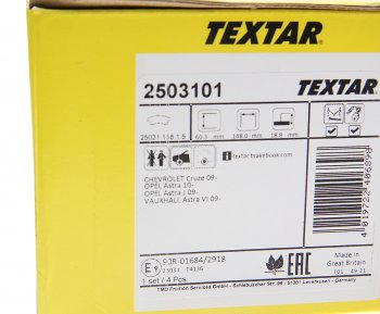 4 299 р. Колодки тормозные передние (4шт.) TEXTAR Chevrolet Aveo T300 седан (2011-2015)  с доставкой в г. Чебоксары. Увеличить фотографию 3