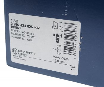 3 279 р. Колодки тормозные передние (4шт.) BOSCH Peugeot 308 T7 хэтчбек 5 дв. дорестайлинг (2007-2011)  с доставкой в г. Чебоксары. Увеличить фотографию 3