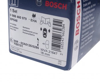 2 599 р. Колодки тормозные передние (4шт.) BOSCH Mitsubishi Lancer 8 дорестайлинг седан (1995-1997)  с доставкой в г. Чебоксары. Увеличить фотографию 3