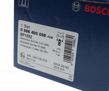 2 979 р. Колодки тормозные передние (4шт.) BOSCH Mercedes-Benz Vito W639 дорестайлинг (2003-2010)  с доставкой в г. Чебоксары. Увеличить фотографию 3