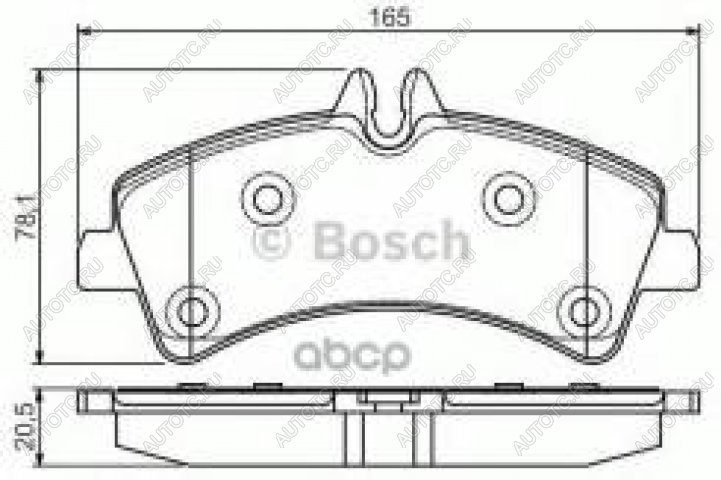 3 799 р. Колодки тормозные задние (4шт.) BOSCH Mercedes-Benz Sprinter W906 (2006-2013)  с доставкой в г. Чебоксары
