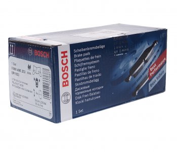2 569 р. Колодки тормозные передние (4шт.) BOSCH Mitsubishi Lancer 8 дорестайлинг седан (1995-1997)  с доставкой в г. Чебоксары. Увеличить фотографию 2