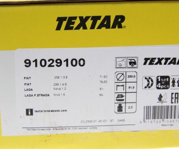 3 599 р. Колодки тормозные передние (4шт.) TEXTAR Лада 2123 (Нива Шевроле) дорестайлинг (2002-2008)  с доставкой в г. Чебоксары. Увеличить фотографию 3