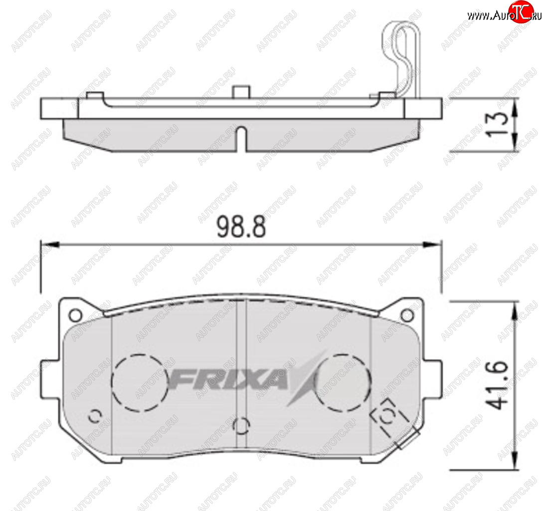 839 р. Колодки тормозные задние (4шт.) HANKOOK FRIX KIA Clarus K9A седан рестайлинг (1998-2001)  с доставкой в г. Чебоксары