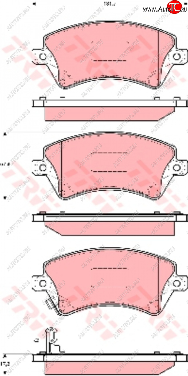 3 199 р. Колодки тормозные передние (4шт.) TRW Toyota Corolla E120 универсал дорестайлинг (2000-2004)  с доставкой в г. Чебоксары