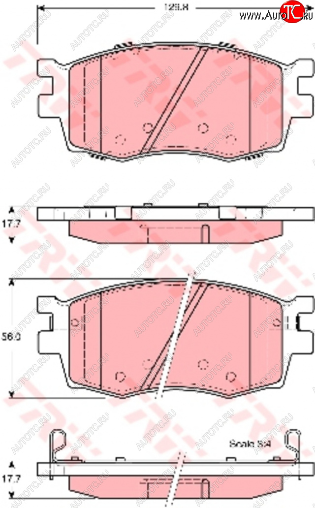 4 089 р. Колодки тормозные передние (4шт.) TRW KIA Rio 2 JB дорестайлинг, хэтчбэк 5 дв. (2005-2009)  с доставкой в г. Чебоксары