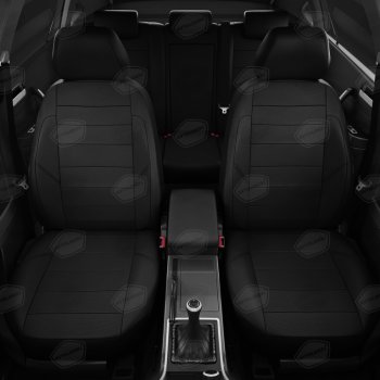 7 749 р. Авточехлы HYUNDAI Solaris (10-17) KIA Rio (11-17) седан экокожа черные комплект AVTOLIDER AVTOLIDER hy15-0601-ec01  с доставкой в г. Чебоксары. Увеличить фотографию 3