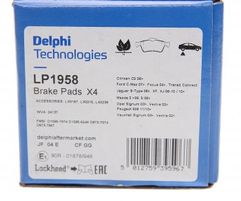 2 199 р. Колодки тормозные задние DELPHI Ford Kuga 1 (2008-2013)  с доставкой в г. Чебоксары. Увеличить фотографию 3