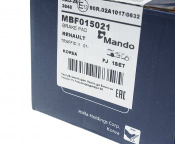 3 289 р. Колодки тормозные передние (4шт.) MANDO Opel Vivaro A дорестайлинг (2001-2006)  с доставкой в г. Чебоксары. Увеличить фотографию 5