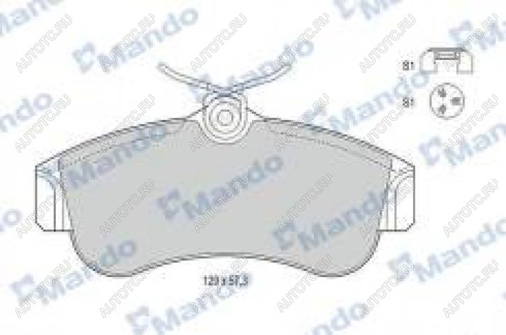 1 499 р. Колодки тормозные передние с АБС (4шт.) MANDO Nissan Almera N16 седан дорестайлинг (2000-2003)  с доставкой в г. Чебоксары