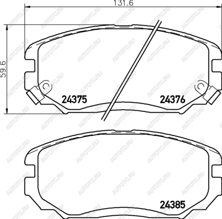 1 239 р. Колодки тормозные передние (4шт.) MINTEX Hyundai Sonata NF дорестайлинг (2004-2008)  с доставкой в г. Чебоксары
