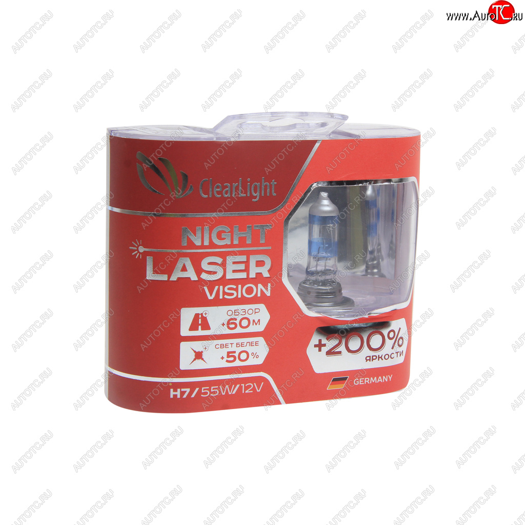 1 079 р. Лампа 12V H7 55W +200% (2шт.) Night Laser Vision CLEARLIGHT Isuzu Elf (NPR75)  дорестайлинг (1993-2004)  с доставкой в г. Чебоксары