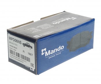 879 р. Колодки тормозные передние (4шт.) MANDO Chevrolet Spark M300 дорестайлинг (2010-2015)  с доставкой в г. Чебоксары. Увеличить фотографию 2