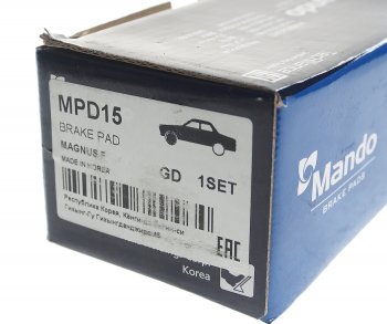1 249 р. Колодки тормозные передние (4шт.) MANDO Chevrolet Epica V250 (2006-2012)  с доставкой в г. Чебоксары. Увеличить фотографию 3