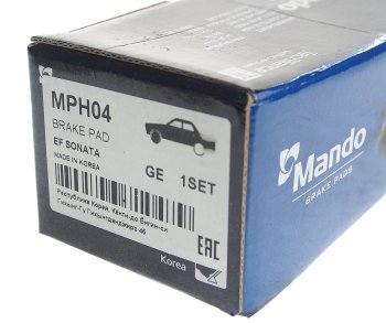 1 069 р. Колодки тормозные передние (4шт.) MANDO KIA Cerato 3 YD дорестайлинг седан (2013-2016)  с доставкой в г. Чебоксары. Увеличить фотографию 3